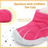 LeIsfIt Toddler Boots Girls Boys Wide Winter Boots Cozy Fleece Winter Shoes Indoor Outdoor Warm Shoes(Rosered)
