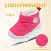 LeIsfIt Toddler Boots Girls Boys Wide Winter Boots Cozy Fleece Winter Shoes Indoor Outdoor Warm Shoes(Rosered)