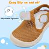 LeIsfIt Toddler Sandals Boys Girls Wide Sandals Kids Water Sandal Shoes Lightweight Barefoot Summer Shoes for Beach Swim(Brown)