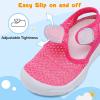 LeIsfIt Toddler Sandals Boys Girls Wide Sandals Kids Water Sandal Shoes Lightweight Barefoot Summer Shoes for Beach Swim(Darkpink)