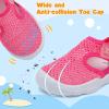 LeIsfIt Toddler Sandals Boys Girls Wide Sandals Kids Water Sandal Shoes Lightweight Barefoot Summer Shoes for Beach Swim(Darkpink)