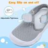 LeIsfIt Toddler Sandals Boys Girls Wide Sandals Kids Water Sandal Shoes Lightweight Barefoot Summer Shoes for Beach Swim(Grey)