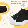 LeIsfIt Toddler Shoes Boys Girls Barefoot Shoes Kids Breathable Sneakers Tennis Shoes Slip on Shoes(Black/White)