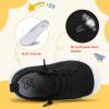 LeIsfIt Toddler Shoes Boys Girls Barefoot Shoes Kids Breathable Sneakers Tennis Shoes Slip on Shoes(Black/White)