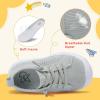 LeIsfIt Toddler Shoes Boys Girls Barefoot Shoes Kids Breathable Sneakers Tennis Shoes Slip on Shoes(B-light Grey)