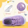 LeIsfIt Toddler Shoes Boys Girls Barefoot Shoes Kids Breathable Sneakers Tennis Shoes Slip on Shoes(D-purple Star)