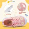 LeIsfIt Toddler Shoes Boys Girls Barefoot Shoes Kids Breathable Sneakers Tennis Shoes Slip on Shoes(Pink Flower)