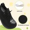 LeIsfIt Toddler Shoes Boys Girls Wide Slip on Shoes Kids Barefoot Sneakers Breathable Tennis Shoe Non-Slip Zero Drop Minimalist Sneakers(Allblack)