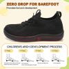 LeIsfIt Toddler Shoes Boys Girls Wide Slip on Shoes Kids Barefoot Sneakers Breathable Tennis Shoe Non-Slip Zero Drop Minimalist Sneakers(Allblack)