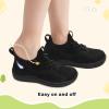 LeIsfIt Toddler Shoes Boys Girls Wide Slip on Shoes Kids Barefoot Sneakers Breathable Tennis Shoe Non-Slip Zero Drop Minimalist Sneakers(Allblack)