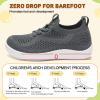 LeIsfIt Toddler Shoes Boys Girls Wide Slip on Shoes Kids Barefoot Sneakers Breathable Tennis Shoe Non-Slip Zero Drop Minimalist Sneakers(Darkgrey)