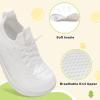 LeIsfIt Toddler Shoes Boys Girls Wide Slip on Shoes Kids Barefoot Sneakers Breathable Tennis Shoe Non-Slip Zero Drop Minimalist Sneakers(White)