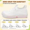 LeIsfIt Toddler Shoes Boys Girls Wide Slip on Shoes Kids Barefoot Sneakers Breathable Tennis Shoe Non-Slip Zero Drop Minimalist Sneakers(White)