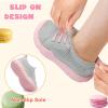 LeIsfIt Toddler Shoes Girls Boys Wide Barefoot Shoes Kids Breathable Sneakers Slip on Tennis Shoe Lightweight Sneakers(Greypink)