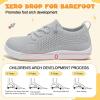 LeIsfIt Toddler Shoes Girls Boys Wide Shoes Kids Zero Drop Minimalist Sneakers Barefoot Slip on Tennis Sneakers(C-grey)