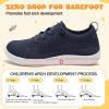 LeIsfIt Toddler Shoes Girls Boys Wide Shoes Kids Zero Drop Minimalist Sneakers Barefoot Slip on Tennis Sneakers(C-navy)