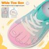 LeIsfIt Toddler Shoes Girls Boys Wide Shoes Kids Zero Drop Minimalist Sneakers Barefoot Slip on Tennis Sneakers(Greenpink)