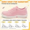 LeIsfIt Toddler Shoes Girls Boys Wide Shoes Kids Zero Drop Minimalist Sneakers Barefoot Slip on Tennis Sneakers(Pink)
