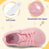 LeIsfIt Toddler Shoes Girls Boys Wide Shoes Kids Zero Drop Minimalist Sneakers Barefoot Slip on Tennis Sneakers(Pink)
