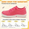 LeIsfIt Toddler Shoes Girls Boys Wide Shoes Kids Zero Drop Minimalist Sneakers Barefoot Slip on Tennis Sneakers(Rose)