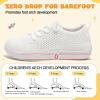 LeIsfIt Toddler Shoes Girls Boys Wide Shoes Kids Zero Drop Minimalist Sneakers Barefoot Slip on Tennis Sneakers(White)