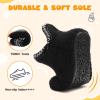 LeIsfIt Toddler Slippers Boys Girls Cozy Warm House Shoes Kids Non-slip Winter Slipper Booties Slip on Plush Lining Sock Slippers(Allblack)