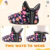 LeIsfIt Toddler Slippers Boys Girls Cozy Warm House Shoes Kids Non-slip Winter Slipper Booties Slip on Plush Lining Sock Slippers(Flower)