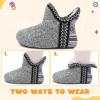 LeIsfIt Toddler Slippers Boys Girls Cozy Warm House Shoes Kids Non-slip Winter Slipper Booties Slip on Plush Lining Sock Slippers(Grey)