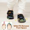 LeIsfIt Toddler Slippers Boys Girls House Shoes Soft Warm Kids House Slippers Slip on Cozy Bedroom Sock Shoes Non-slip Indoor Outdoor Slipper Shoe(Blackdinosaur)