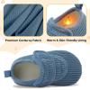 LeIsfIt Toddler Slippers Boys Girls House Shoes Soft Warm Kids House Slippers Slip on Cozy Bedroom Sock Shoes Non-slip Indoor Outdoor Slipper Shoe(Cyan)