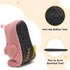 LeIsfIt Toddler Slippers Boys Girls House Shoes Soft Warm Kids House Slippers Slip on Cozy Bedroom Sock Shoes Non-slip Indoor Outdoor Slipper Shoe(Pink)