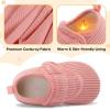 LeIsfIt Toddler Slippers Boys Girls House Shoes Soft Warm Kids House Slippers Slip on Cozy Bedroom Sock Shoes Non-slip Indoor Outdoor Slipper Shoe(Pink)