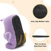 LeIsfIt Toddler Slippers Boys Girls House Shoes Soft Warm Kids House Slippers Slip on Cozy Bedroom Sock Shoes Non-slip Indoor Outdoor Slipper Shoe(Purple)