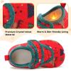 LeIsfIt Toddler Slippers Boys Girls House Shoes Soft Warm Kids House Slippers Slip on Cozy Bedroom Sock Shoes Non-slip Indoor Outdoor Slipper Shoe(Red)