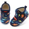 LeIsfIt Toddler Slippers Boys Girls House Slippers Kids Winter Boots Warm Lightweight House Shoes Non-slip Indoor Slipper Shoes(A-bluedinosaur)