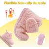 LeIsfIt Toddler Slippers Boys Girls House Slippers Kids Winter Boots Warm Lightweight House Shoes Non-slip Indoor Slipper Shoes(A-pink)
