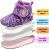 LeIsfIt Toddler Slippers Boys Girls House Slippers Kids Winter Boots Warm Lightweight House Shoes Non-slip Indoor Slipper Shoes(A-purplepattern)