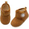 LeIsfIt Toddler Slippers Boys Girls House Slippers Kids Winter Boots Warm Lightweight House Shoes Non-slip Indoor Slipper Shoes(B-dark Brown)