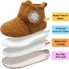 LeIsfIt Toddler Slippers Boys Girls House Slippers Kids Winter Boots Warm Lightweight House Shoes Non-slip Indoor Slipper Shoes(B-dark Brown)