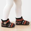 LeIsfIt Toddler Slippers Boys Girls House Slippers Kids Winter Boots Warm Lightweight House Shoes Non-slip Indoor Slipper Shoes(Blackdeer)