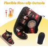 LeIsfIt Toddler Slippers Boys Girls House Slippers Kids Winter Boots Warm Lightweight House Shoes Non-slip Indoor Slipper Shoes(Blackdeer)
