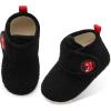 LeIsfIt Toddler Slippers Boys Girls House Slippers Kids Winter Boots Warm Lightweight House Shoes Non-slip Indoor Slipper Shoes(C-blackwhite)