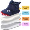 LeIsfIt Toddler Slippers Boys Girls House Slippers Kids Winter Boots Warm Lightweight House Shoes Non-slip Indoor Slipper Shoes(C-blueshark)