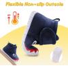 LeIsfIt Toddler Slippers Boys Girls House Slippers Kids Winter Boots Warm Lightweight House Shoes Non-slip Indoor Slipper Shoes(C-blueshark)