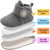 LeIsfIt Toddler Slippers Boys Girls House Slippers Kids Winter Boots Warm Lightweight House Shoes Non-slip Indoor Slipper Shoes(C-darkgrey)