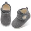LeIsfIt Toddler Slippers Boys Girls House Slippers Kids Winter Boots Warm Lightweight House Shoes Non-slip Indoor Slipper Shoes(C-darkgrey)