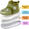 LeIsfIt Toddler Slippers Boys Girls House Slippers Kids Winter Boots Warm Lightweight House Shoes Non-slip Indoor Slipper Shoes(C-green Dinosaur)