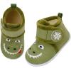 LeIsfIt Toddler Slippers Boys Girls House Slippers Kids Winter Boots Warm Lightweight House Shoes Non-slip Indoor Slipper Shoes(C-green Dinosaur)