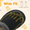 LeIsfIt Toddler Slippers Boys Girls Moccasin Slippers Kids Warm Slip-On House Shoes with Non-Slip Sole for Indoor & Outdoor(Black)