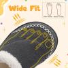 LeIsfIt Toddler Slippers Boys Girls Moccasin Slippers Kids Warm Slip-On House Shoes with Non-Slip Sole for Indoor & Outdoor(Darkgrey)